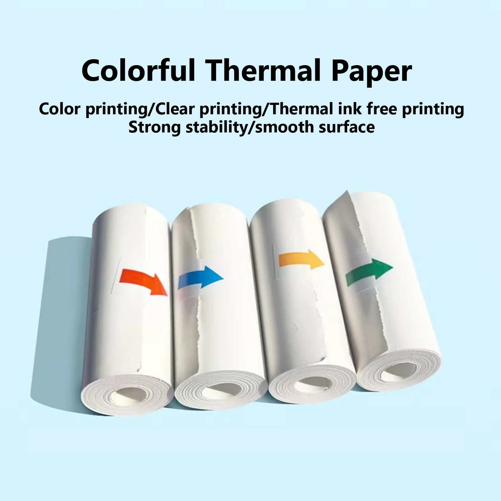New 4 Rolls Colors Thermal Paper for Color Printing Paper for Instant Printing Camera Kids Color Papers No Ink Print