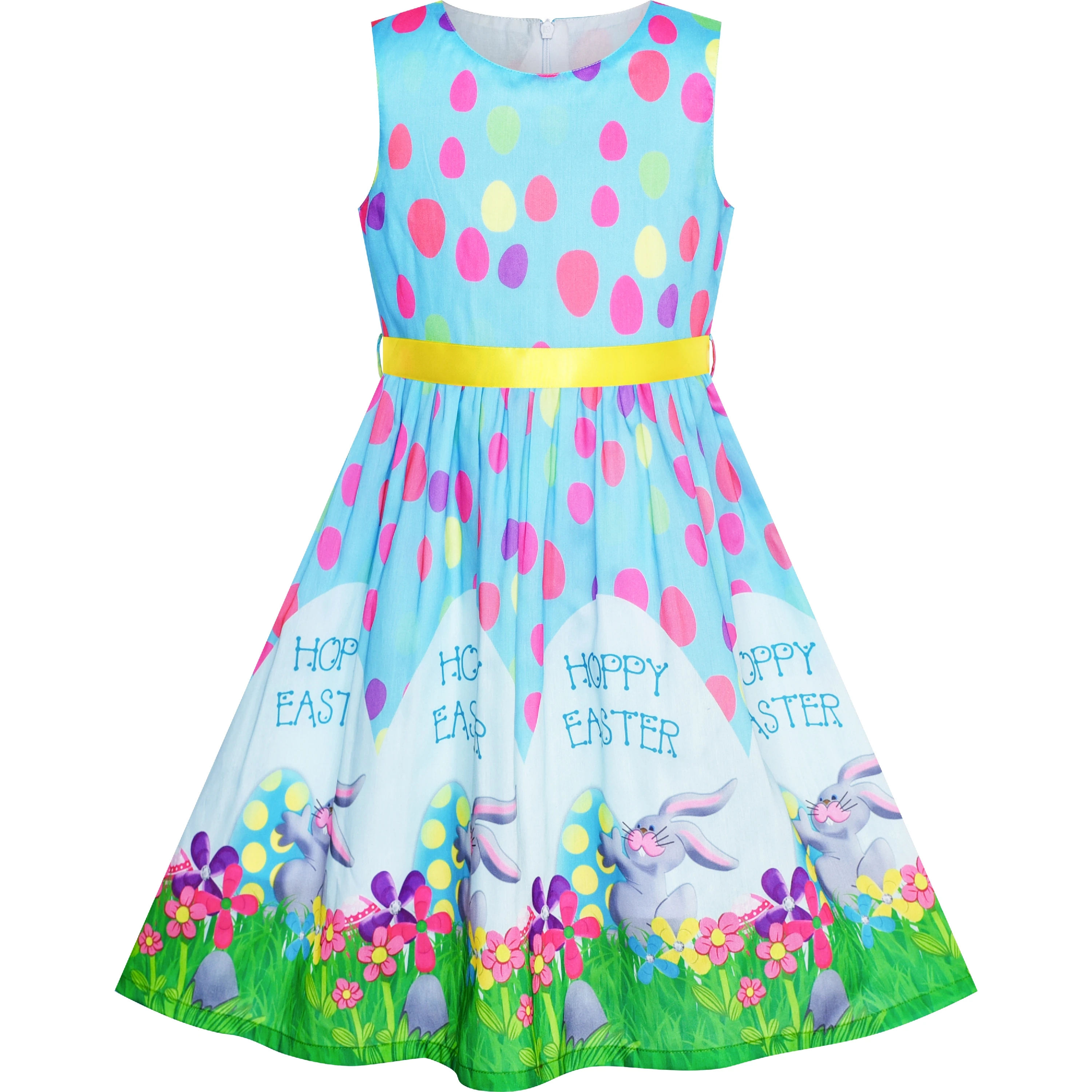

Girls Dress Blue Flower Print