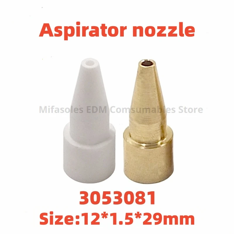 

EDM Parts 3053081 Ceramic/Brass Aspirator nozzle S5029 12*1.5*29mm For Sodick Series WEDM-LS Wire Cut machines