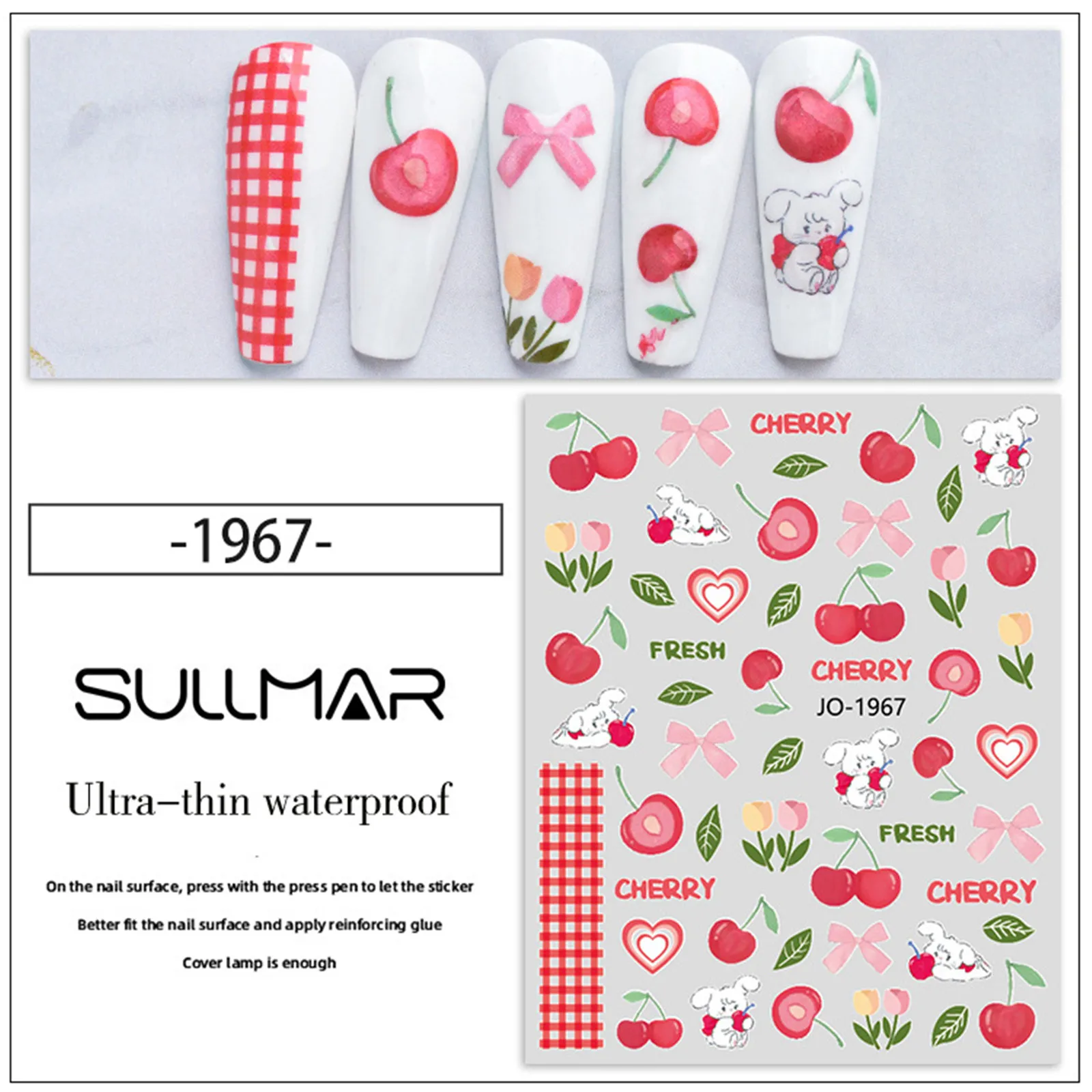 Nageldecoratie Langdurige Zomer Citroen Sticker 3D Gelijmd Watermeloen Fruit Decal Avocado Aardbei Voor Zomerfestival Ziet er