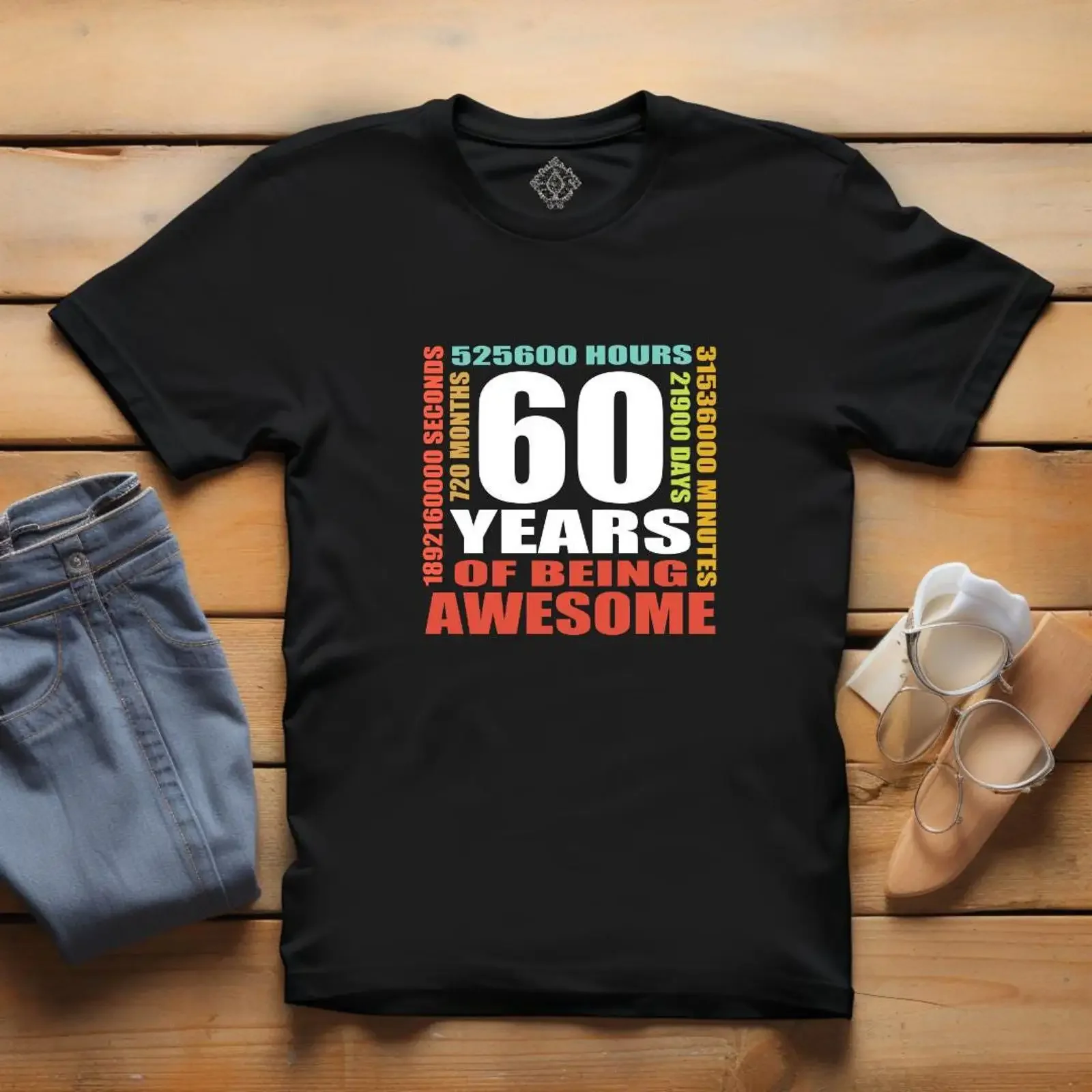 60th birthday gift Boy shirt T numeral Sixty for Him vintage Washed streetwear homme Slightly designer clothes graphic fashion