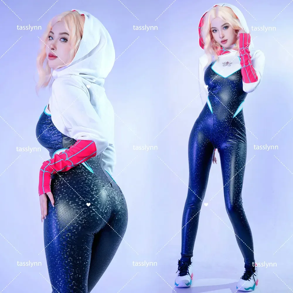 

Spider Gwen Cosplay Costumes for Women 3D Print Adult Kids Zentai Suit for Halloween Party Spider Girls Cosplay Costumes