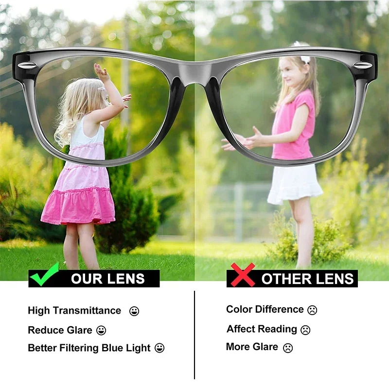 Gafas antiluz azul TR90 para niños, gafas con montura óptica para niños y niñas, gafas con bloqueo transparente para ordenador UV400