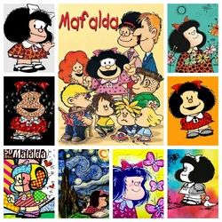 Mafalda Comic Cute Cartoon Girl 5d Full Diamond Painting Famous Art Embroidery Cross Stitch Handcraft Home Decor Kids Gift