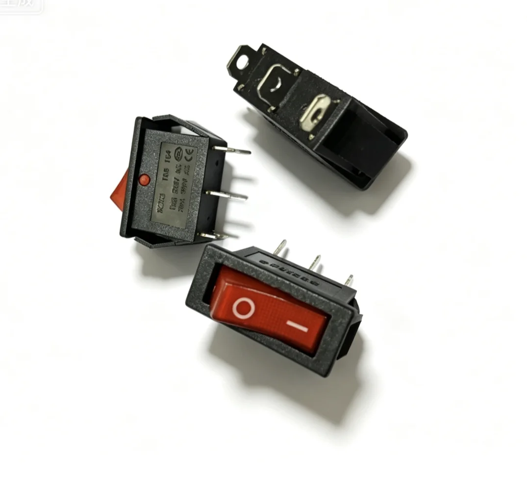 High quality KCD3-T85-1E4 ship type rocker switch 2nd gear with light 15A250VAC 3pcs