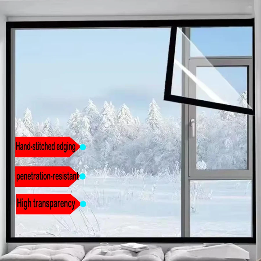1 Set Winter Thickened Warm Window Film Bedroom Windshield, Anti-cold Frost-proof Sealed, Transparent Windproof and Dust-proof