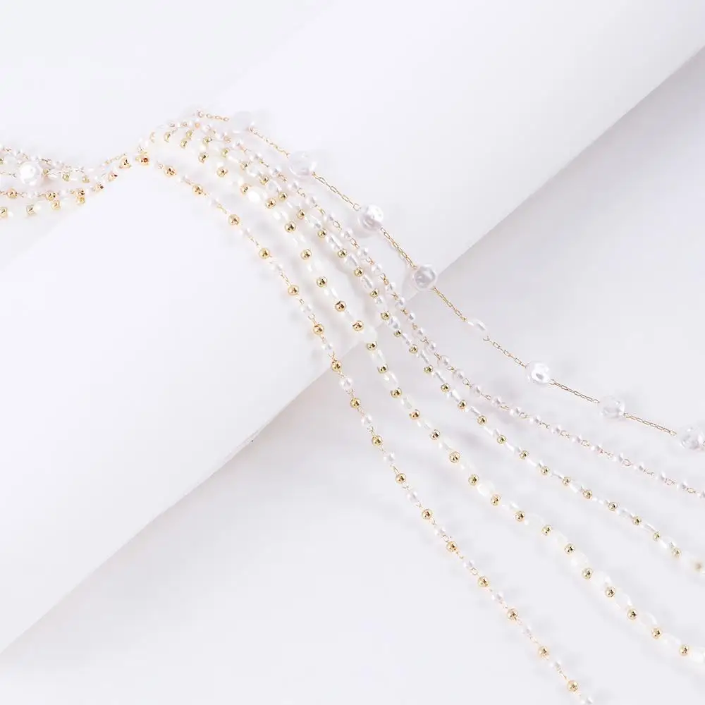 

Mask Cord Holders Neck Straps Anti-lost Metal For Women Men Pearl Chain Reading Glasses Chain Face Mask Necklace Glasses Clips