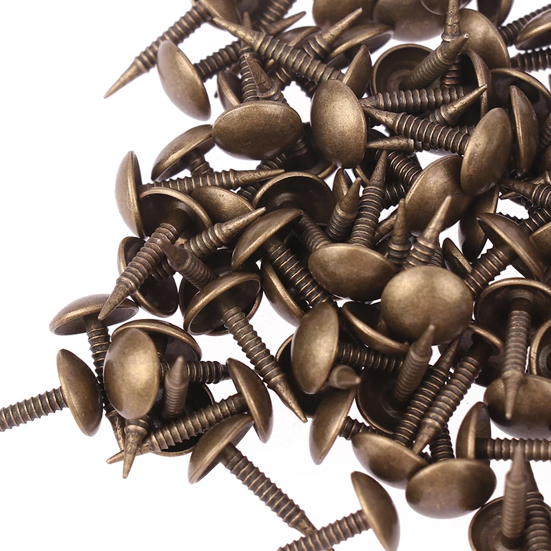 100Pcs Antique Bronze Upholstery Nails Jewelry Wood Box Sofa Tack Stud Pushpin Doornail Furniture Home Decor 8mm*15mm Hardware