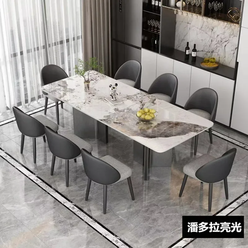 High-end Italian slate dining table simple modern small household extremely simple rectangular dining table