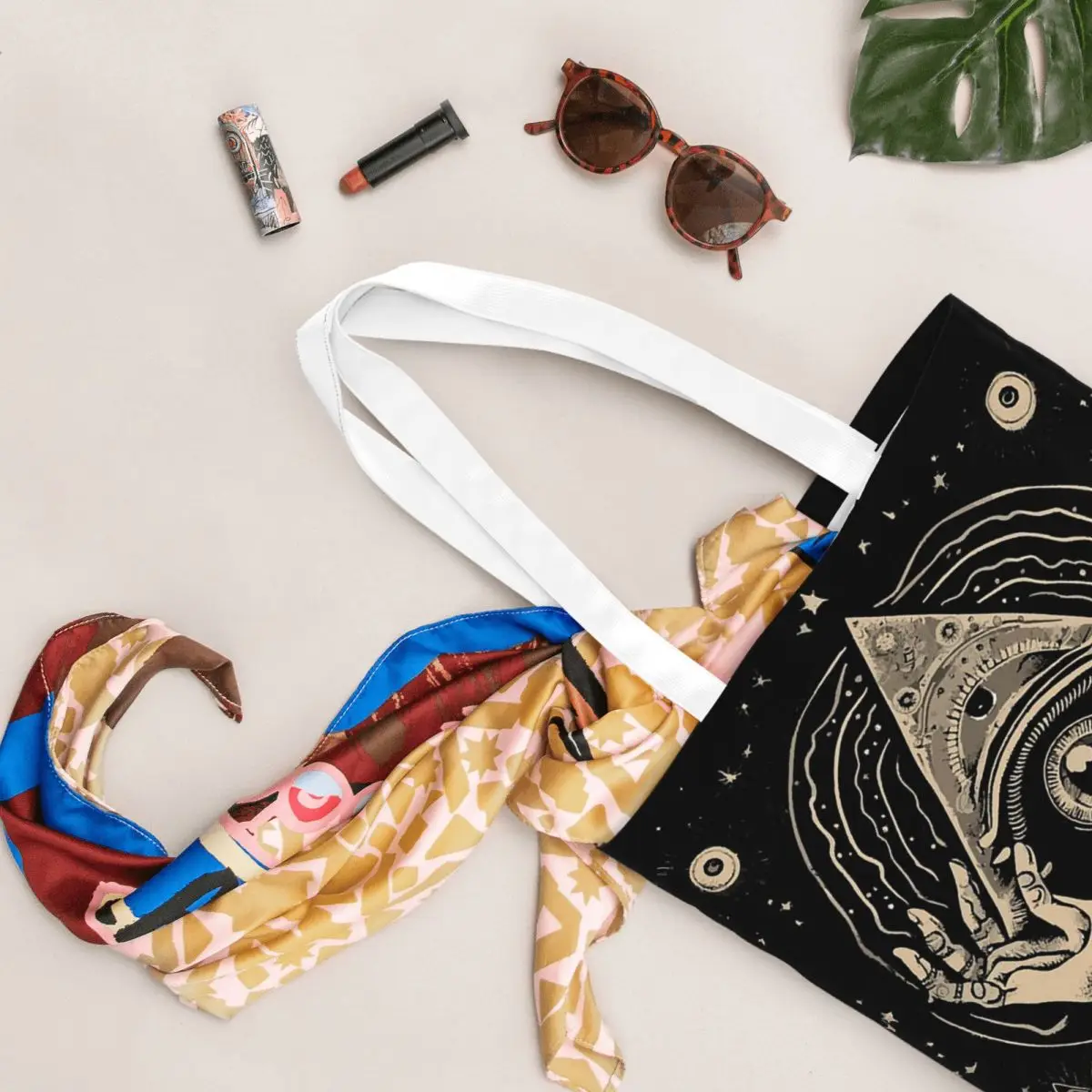 Illuminati All Seeing Eye Boodschappentassen Canvas De draagtas Opvouwbaar voor meisjes Schoudertas Reishandtas