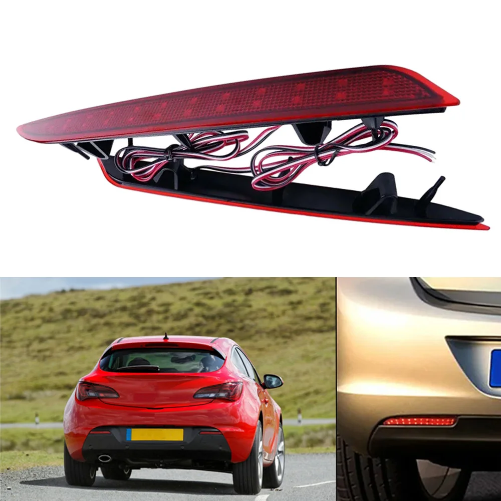 

2PCS LED Rear Bumper Reflector Brake Lights For Opel / Vauxhall Astra J MK VI 5-door hatchback 2009-2012 13262017 13262018 ﻿