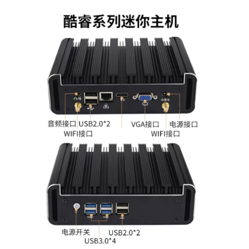 Fanless Mini Industrial PC N100 N150 Core i3 i5 i7 J1900 Micro Computer for Automation Control IoT Edge Computing Gateway
