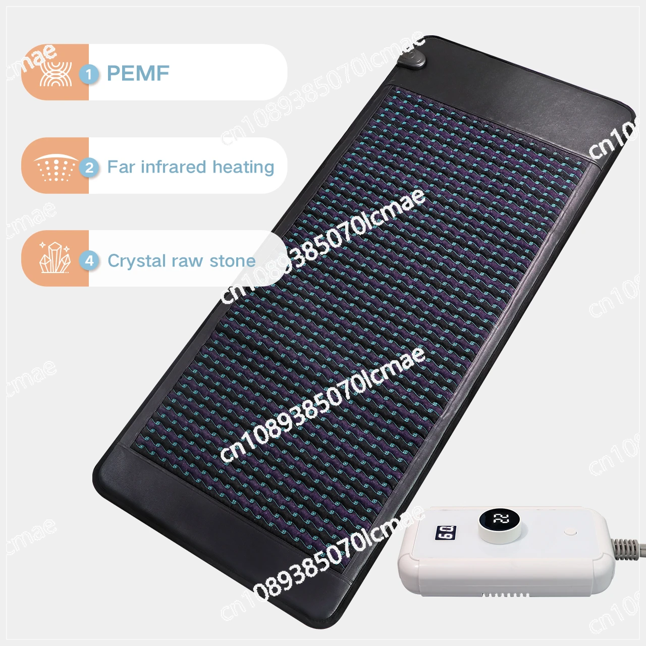 Heating Mat Bio Magnetic Amethyst Crystal Far Infrared Therapy Healing Pemf Mat 180*90CM