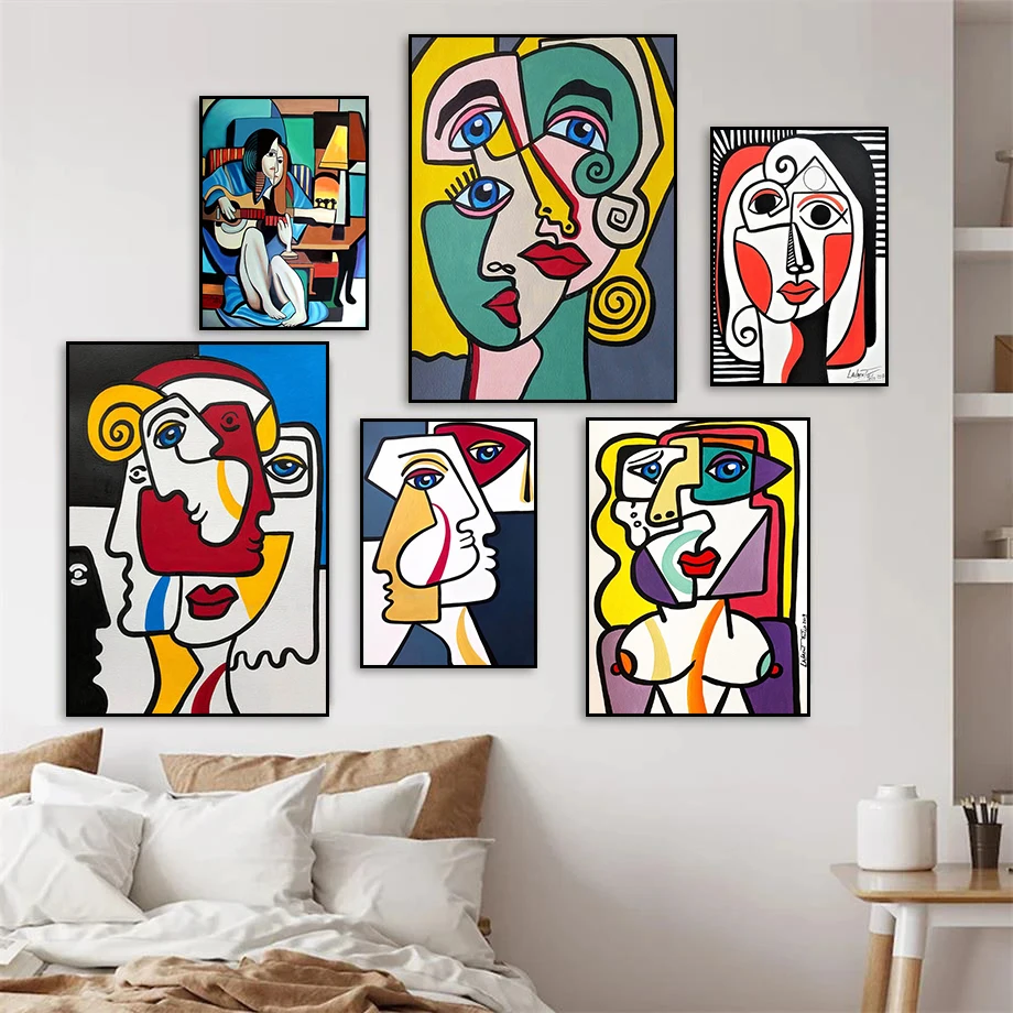 Picasso Famous Artworks Posters and Prints Retro Wall Art Canvas Paintings Pictures for Living Room Home Decoration