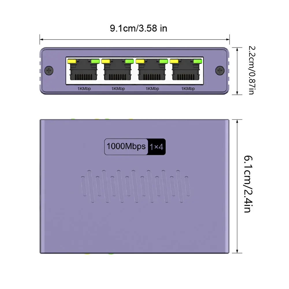 1 to 4 Gigabit Ethernet Switch RJ45 Splitter 1000Mbps 4 Port LAN Network Hub Adapter
