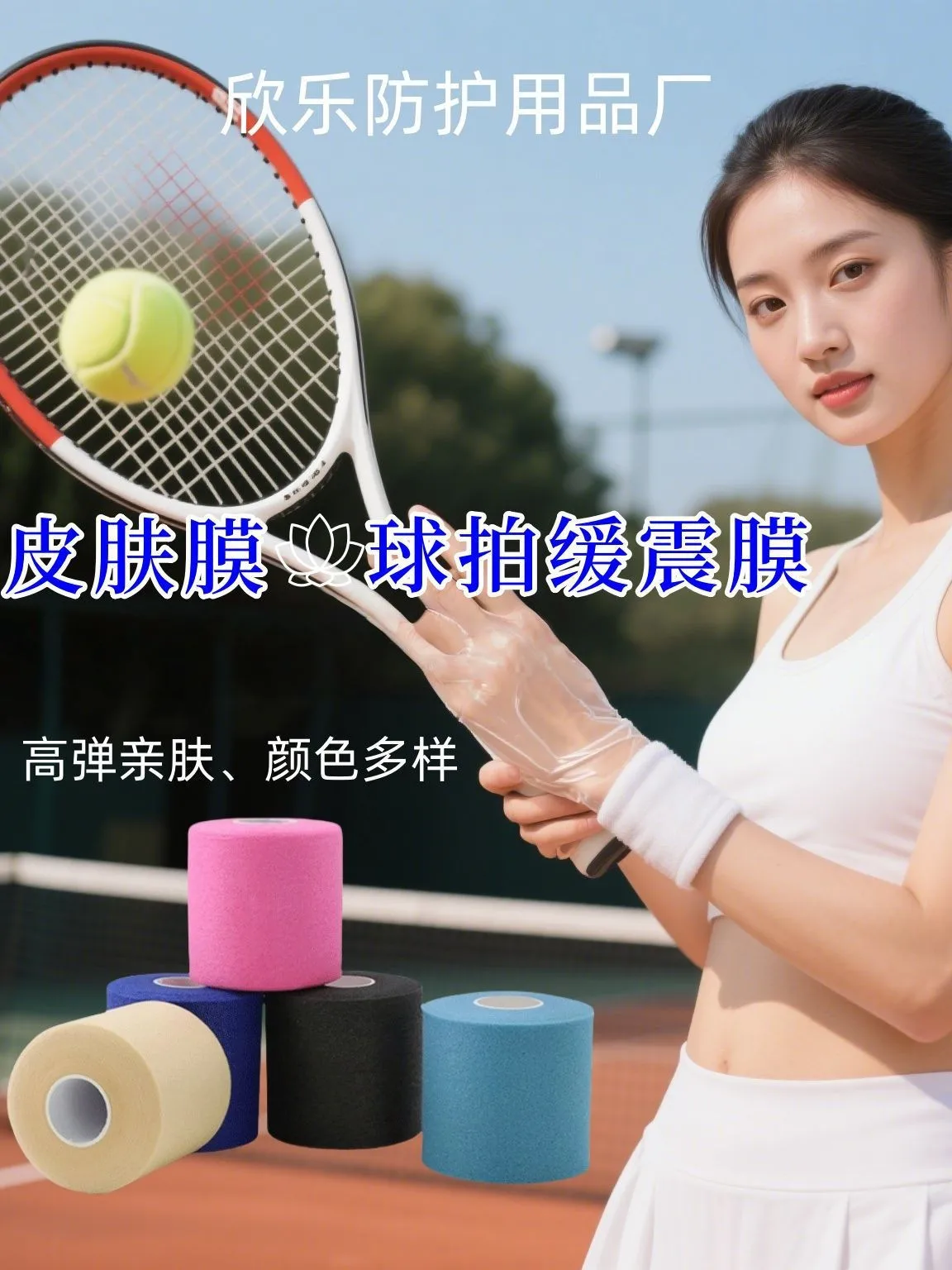 Elastic Skin Membrane Universal Ankle and Calf Base Foam Film Sports Protection Badminton Racket Shock-Absorbing Film