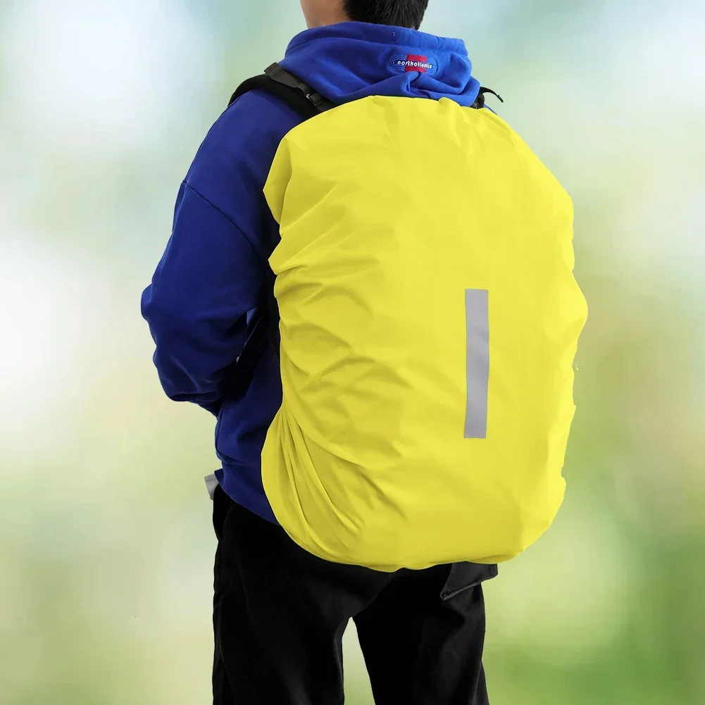 Capa de Chuva Refletiva Impermeável para Mochila, Capa de Segurança para Ciclismo Noturno, Capa de Chuva Leve para Atividades ao Ar Livre, Camping e Caminhadas