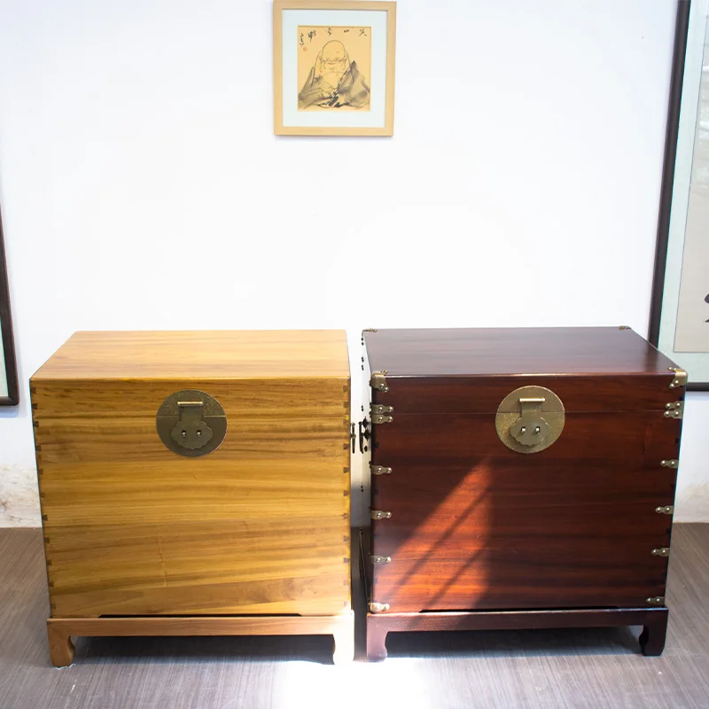 Camphor wood box Camphor box Full camphor wood suitcase Storage New Chinese solid calligraphy and painting Cam