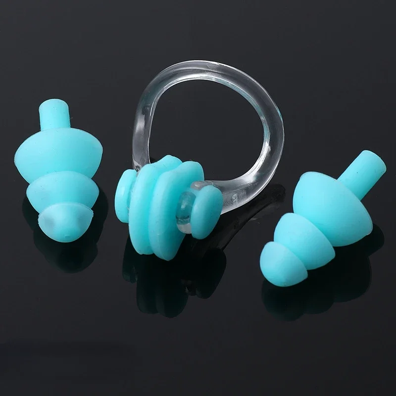 Swimming Loops Earplugs Nose Clip Set Silicone Soft Swimming Accessories Boxed Dustproof and Noise-proof Earplugs Sleeping