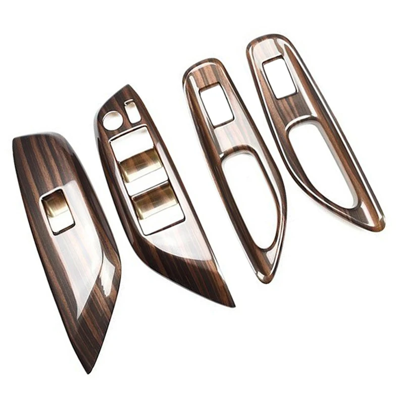 Peach Wood Grain Window Glass Lift Button Trim Switch Cover Door Armrest Panel Sticker for Toyota YARiS Cross 2020 2021
