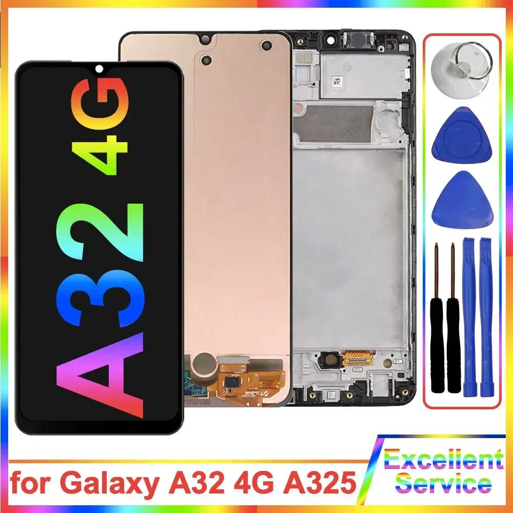 A32 4G Screen for Samsung Galaxy A32 4G A325F A325M LCD Display Touch Screen Assembly Replacement for Samsung A325 Screen A325F