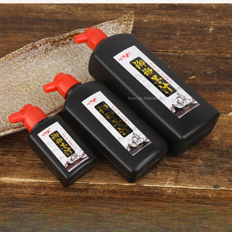 100g/250g/500g/ Bottle of Chinese Painting Couplet Ink Students Practice Painting Calligraphy with Not Easy To Fade Black Ink