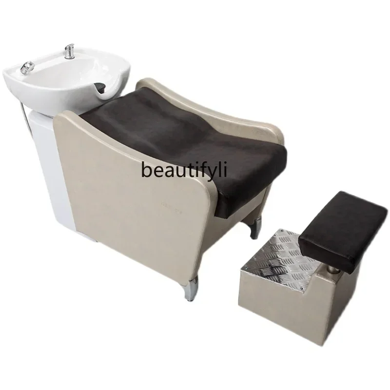 Shampoo Chair Hair Saloon Dedicated Hair Salon Simple Ceramic Large Basin Lying Half Flushing Bed