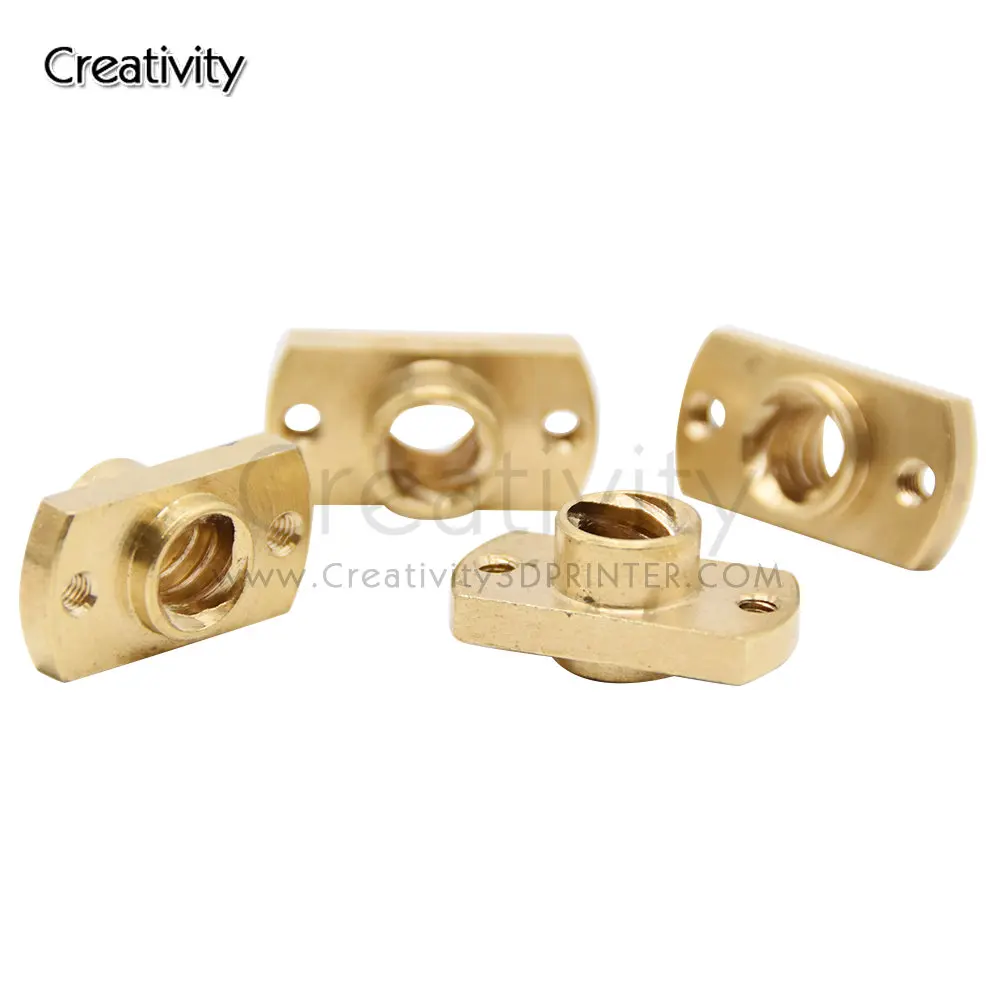 3D Printer Parts Flange Brass  Lead Screw Nut For CNC Reprap T8x8mm Lead Screw Lead 8mm Lead 2mm