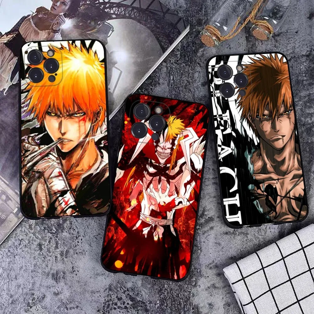 Bleach Anime Kurosaki Ichigo Phone Case For iPhone 15 14 11 12 13 Mini Pro XS Max Cover 6 7 8 Plus X XR SE 2020 Funda Shell