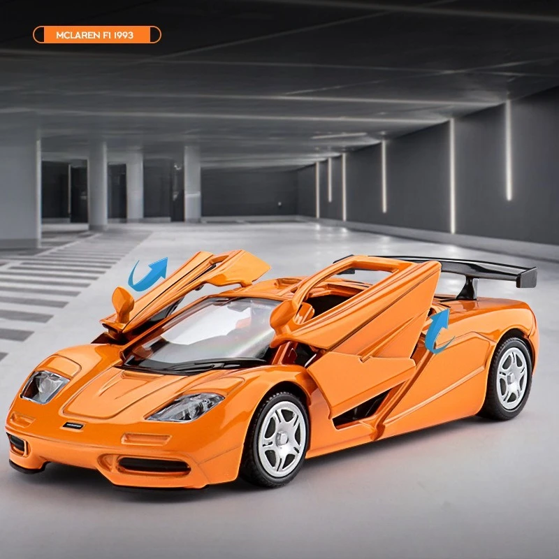 1:36 McLaren F1 1933 Modello di auto sportiva in lega Diecast in metallo Giocattolo Auto da corsa Veicoli Modello Alta simulazione Collezione Regalo per bambini