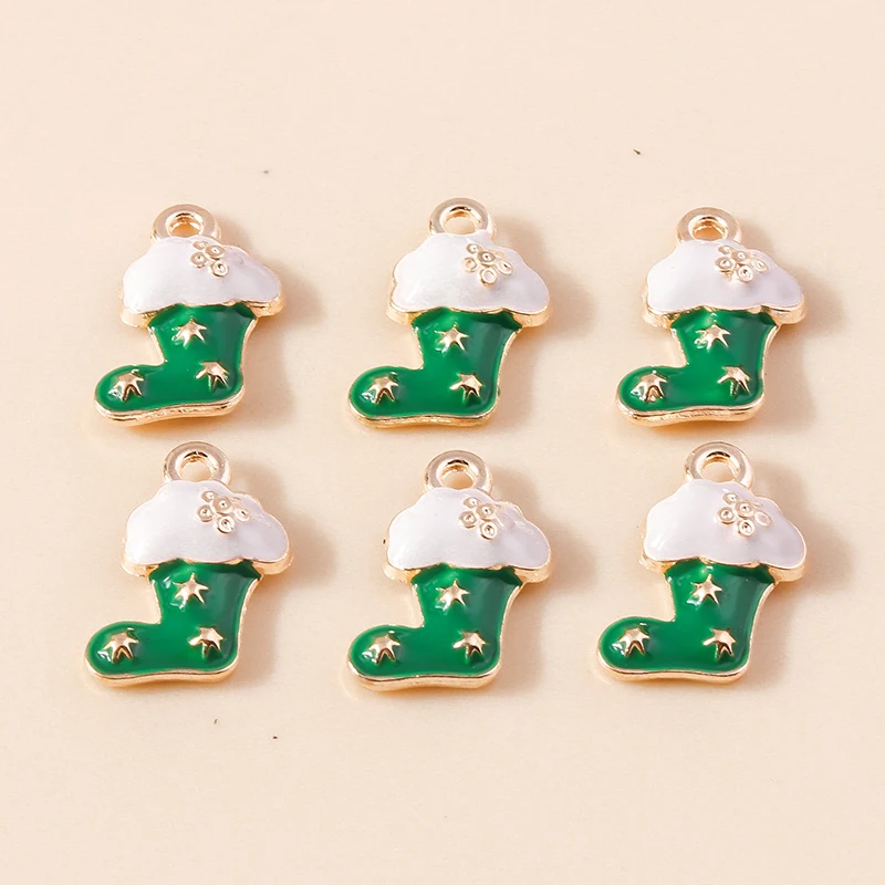 20 Stück Mix süße Emaille Weihnachten Schneemann Baum Hirsch Weihnachtsmann Charms Anhänger für Schmuckherstellung Halsketten Ohrringe DIY Geschenke – Detail 30
