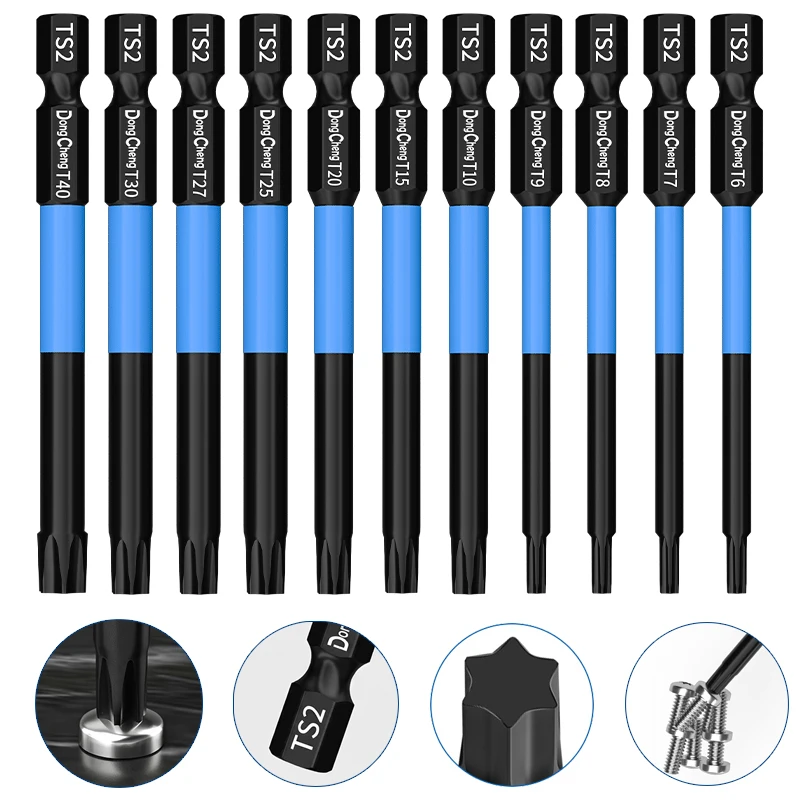 Reduced Shank Impact Resistant Torx Bit S2 Steel Magnetic 50/100mm 1/4