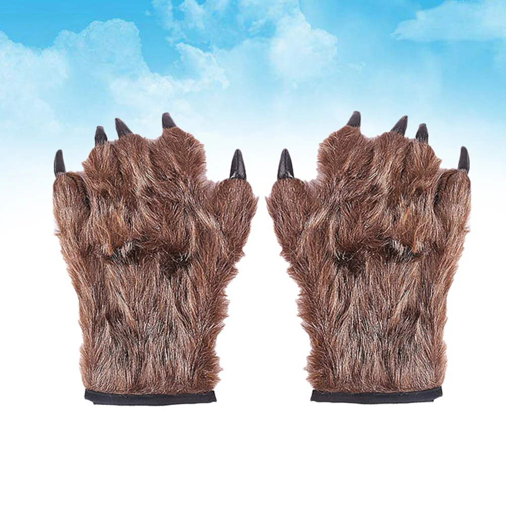 1 Pair Halloween Horrible Wolf Claw Gloves Animals Cosplay Costumes Party Dressing Prop Funny Werewolf Gloves Trick Props