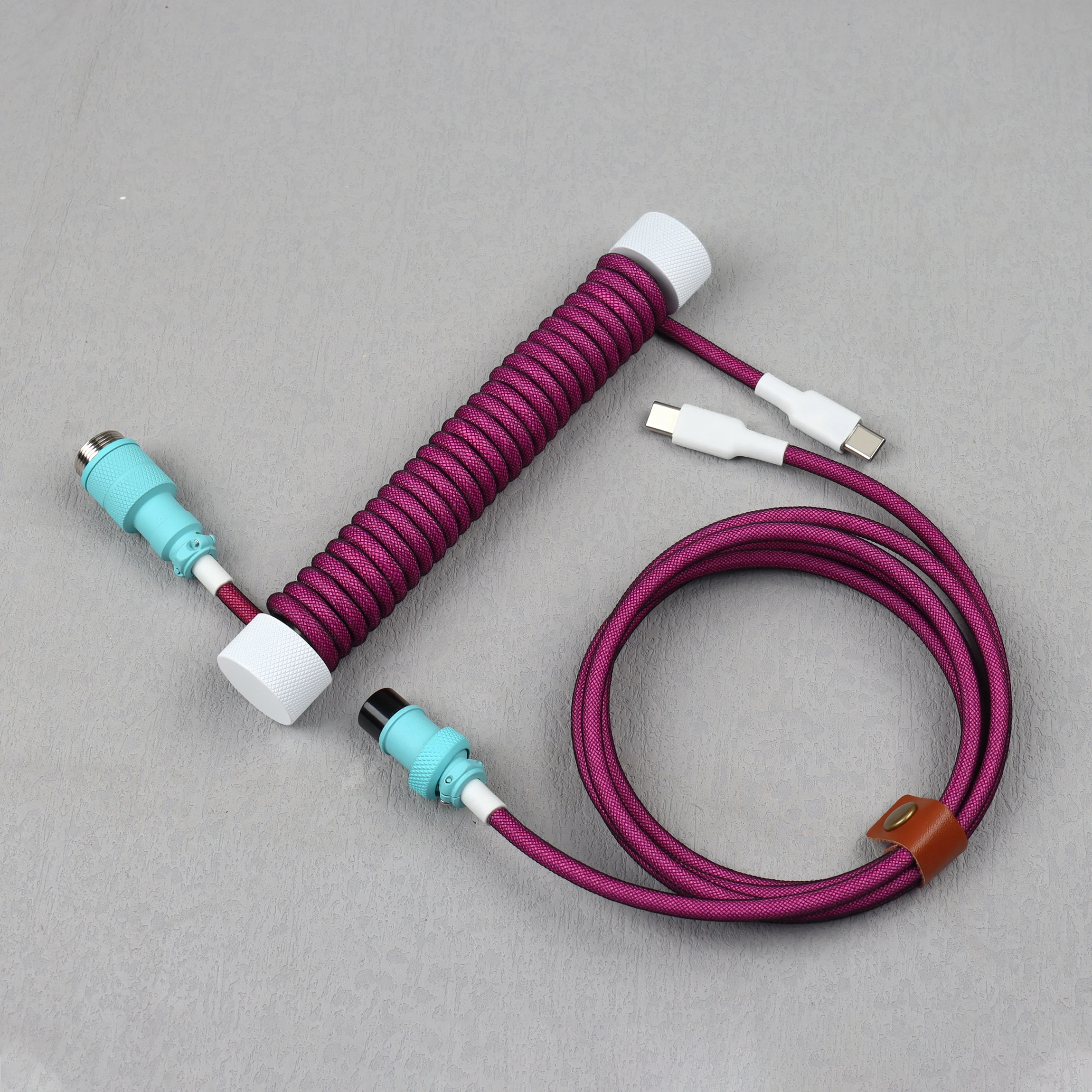 

LANO C TO C end Coiled Cable Game Keyboard Custom Coil Type USB C Cable With Detachable Pilot Connector And Load-Bearing Rod