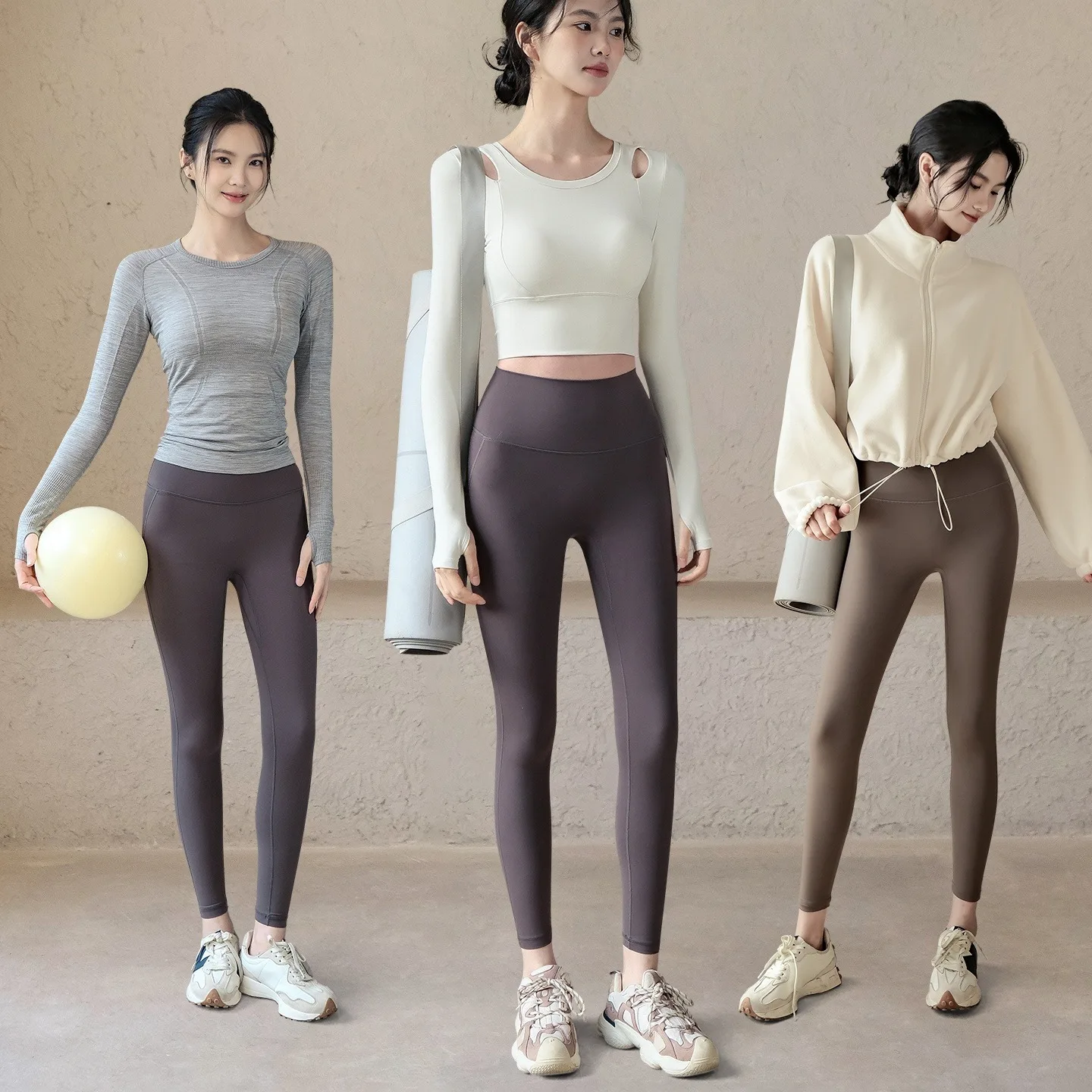 Nackte Yogahosen für Männer und Frauen, Herbst hohe Taille, Hüftlifting, eng anliegend, Oberbekleidung, Lauftraining, Sporthosen,