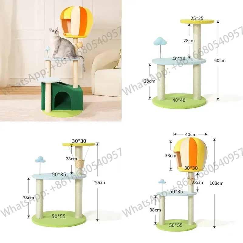 UFBemo Cat Tree Tower Condo Furniture Scratch Post for Kittens Pet House Play Multifunctional Cat Tree Sisal Cat Tower