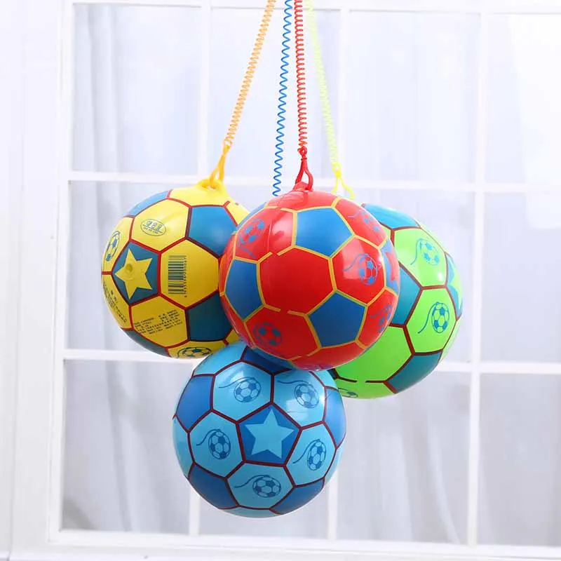 With Spring Rope Chain 8.5 Inch Hanging Ring Soccer Ball Kids Inflatable Toy Cute PVC Inflatable Watermelon Ball Kids Sports Toy