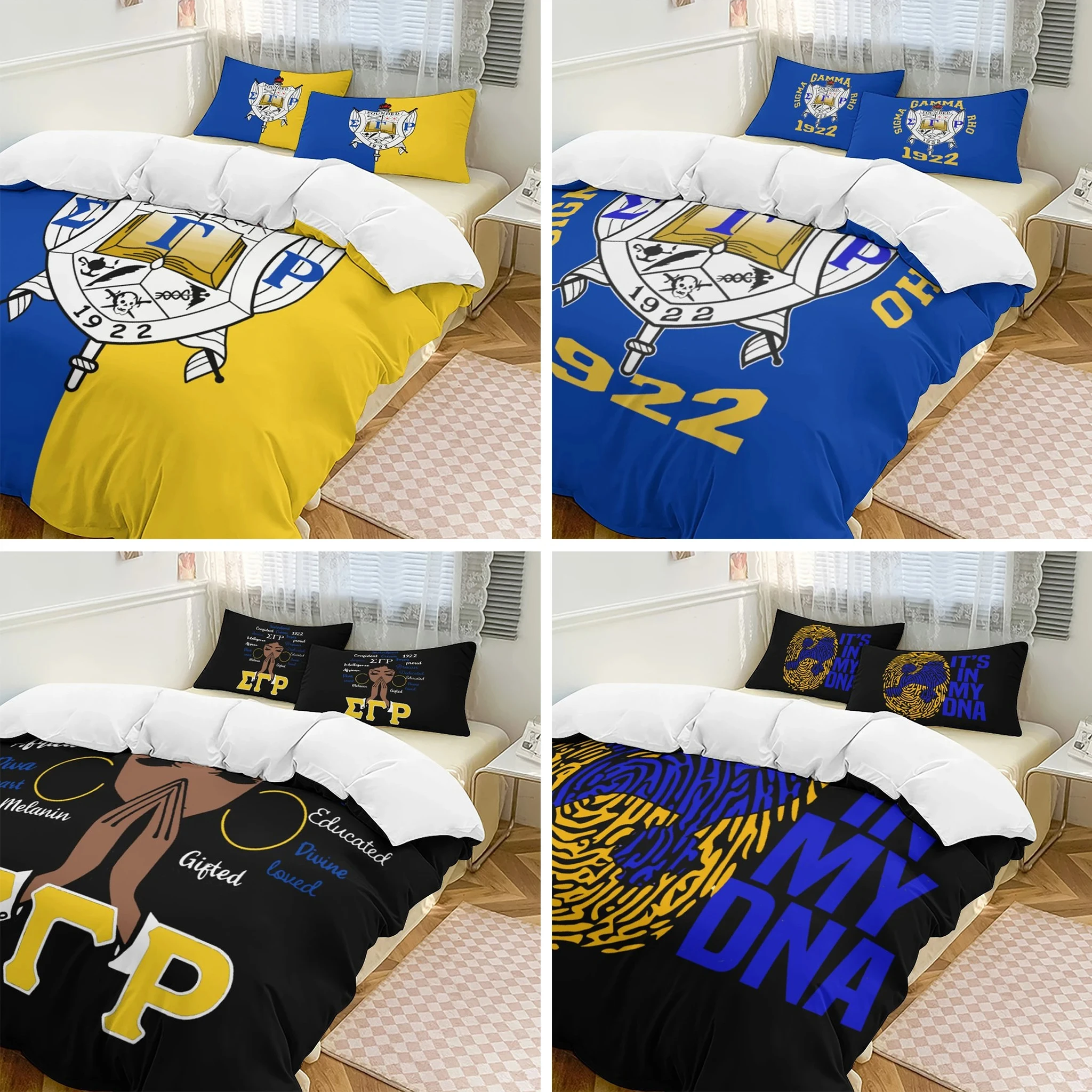 

Sigma Gamma Rho SGR Bedding Set,Duvet Cover Comforter Bed Set Quilt Cover Pillowcase,King Queen Twin Size Boys Girls Adults