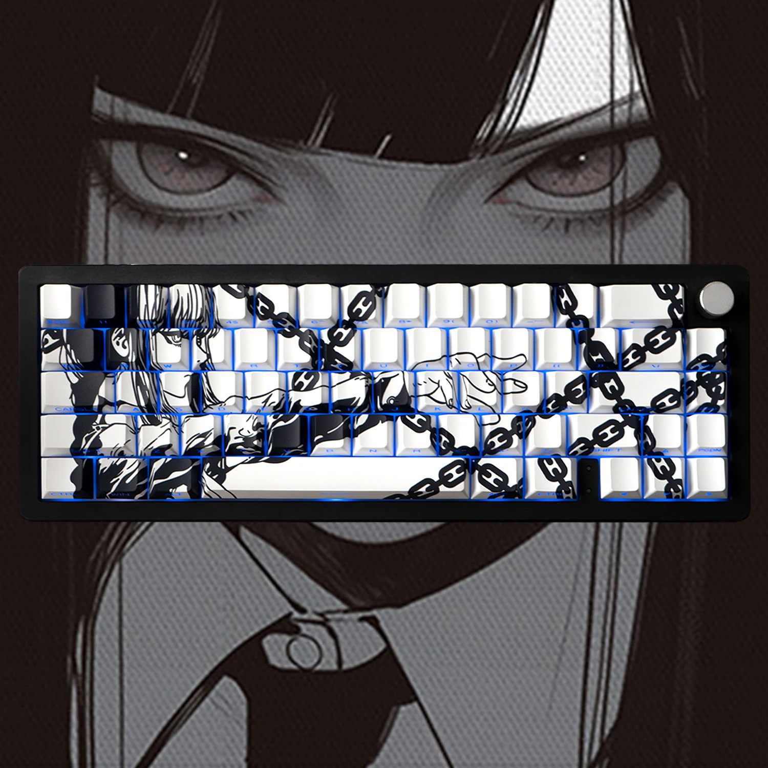 130 Keys Chainsaw Man Anime Keycaps PBT Keycap Chreey Keycaps Japan Key Cap Dye-sub Mechanical Keyboard Made68 Mad68 Wooting60