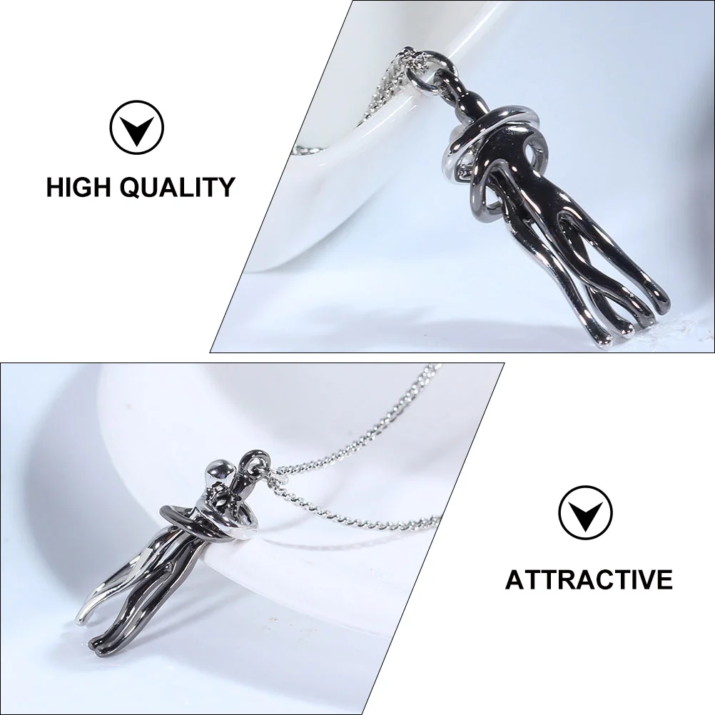 

Romantic Heart Couple Necklace Pendant Black Brass Love Witness Jewelry Gift Stylish Accessories Perfect Daily Wear Party