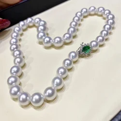 High Chic Fresh Water 9-10mm Near Round Choker White Genuine Pearls necklaces for Women Holidays Presents