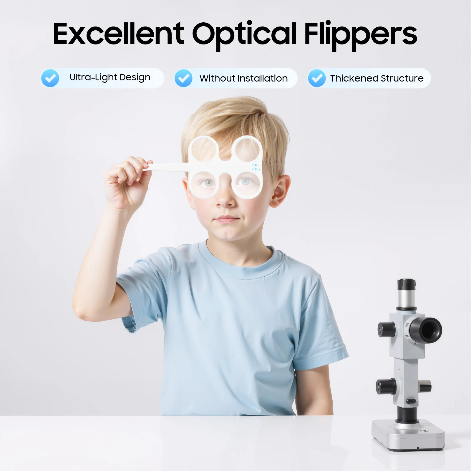 Portable Optical Flippers for Myopia & Amblyopia, 4 Precise Diopter Sizes, Eye Training Tool for All Ages & Medical Places
