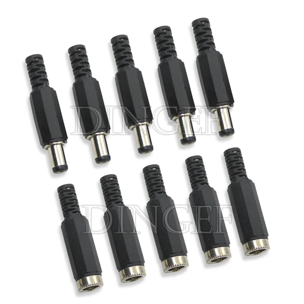 5 par = 10 sztuk wysokiej jakości złącze DC 2.5/2.1*5.5mm gniazdo zasilania DC złącze zasilania 5.5x2.1/5.5x2.5mm męskie i żeńskie