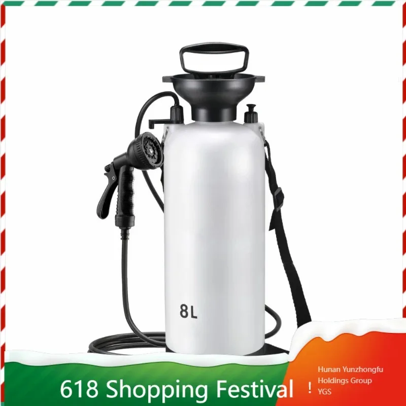 Portable 5L Hand Pump Outdoor Shower Device Beach Surf Rinsing Water Kit Camping Hiking Travel Picnic Outdoor Vehicle Washing