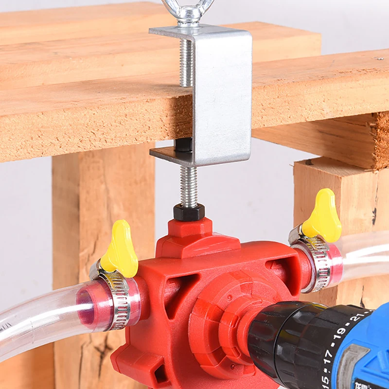 Electric Drill Driven Water Pump Small Self Priming, Round Shank Portable Liquid Transfer Pump for Oil Water Fluid Delivery