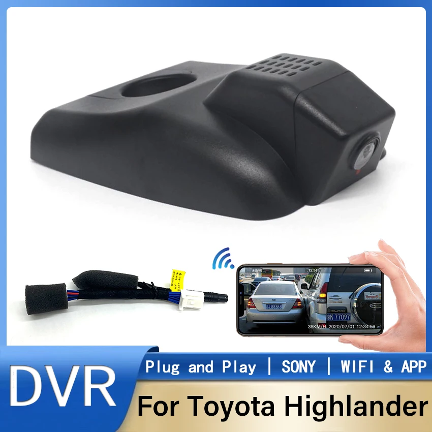 Plug and play Dash Cam For Toyota Highlander 2018 2019 2021 Car DVR Recorder 4K Dashcam Car Accessories