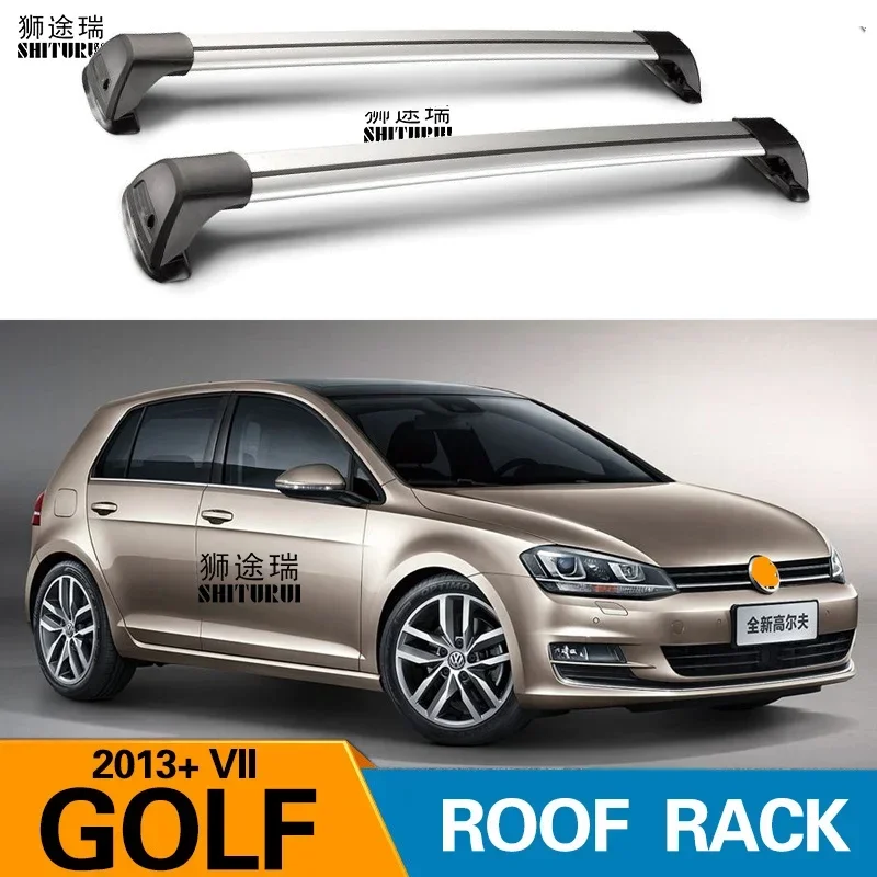 2 pcs For VOLKSWAGEN GOLF 6 7 R TDI 2013+ 2018 2008 roof bar car special aluminum alloy belt lock Led shooting RACK CORSS rack