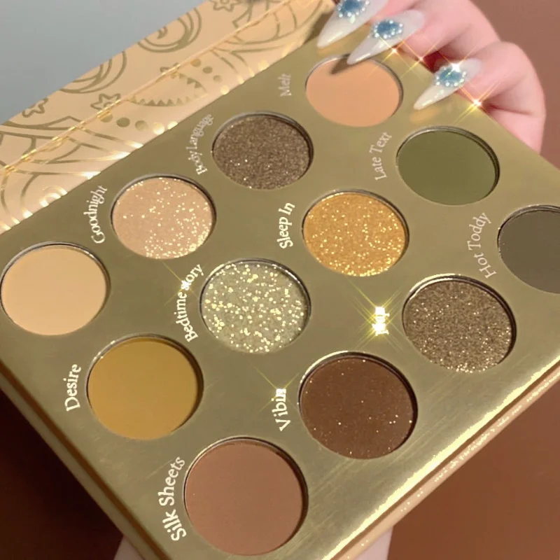 →이Paleta de sombras de ojos de 12 colores Paletas de sombras de ojos Ilumina los ojos Cosméticos Mujeres Belleza Sombra de ojos Maquillaje de ojos Тени 