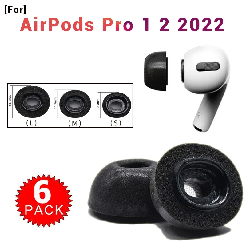 For Apple AirPods Pro  Memory Foam Ear Tips Silicone Ear Cushion Replacement Earphone Earpads Earbuds Ear Plug Cap Small Medium