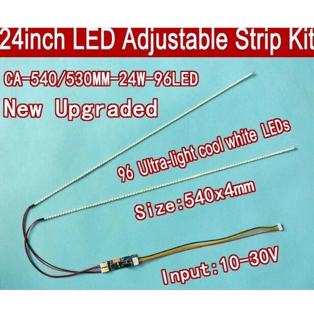 

NEW 540mm LED Backlight Strip Light Kit DC 10-30V 24 Inch CCFL LCD Screen To LED Monitor Constant current plate